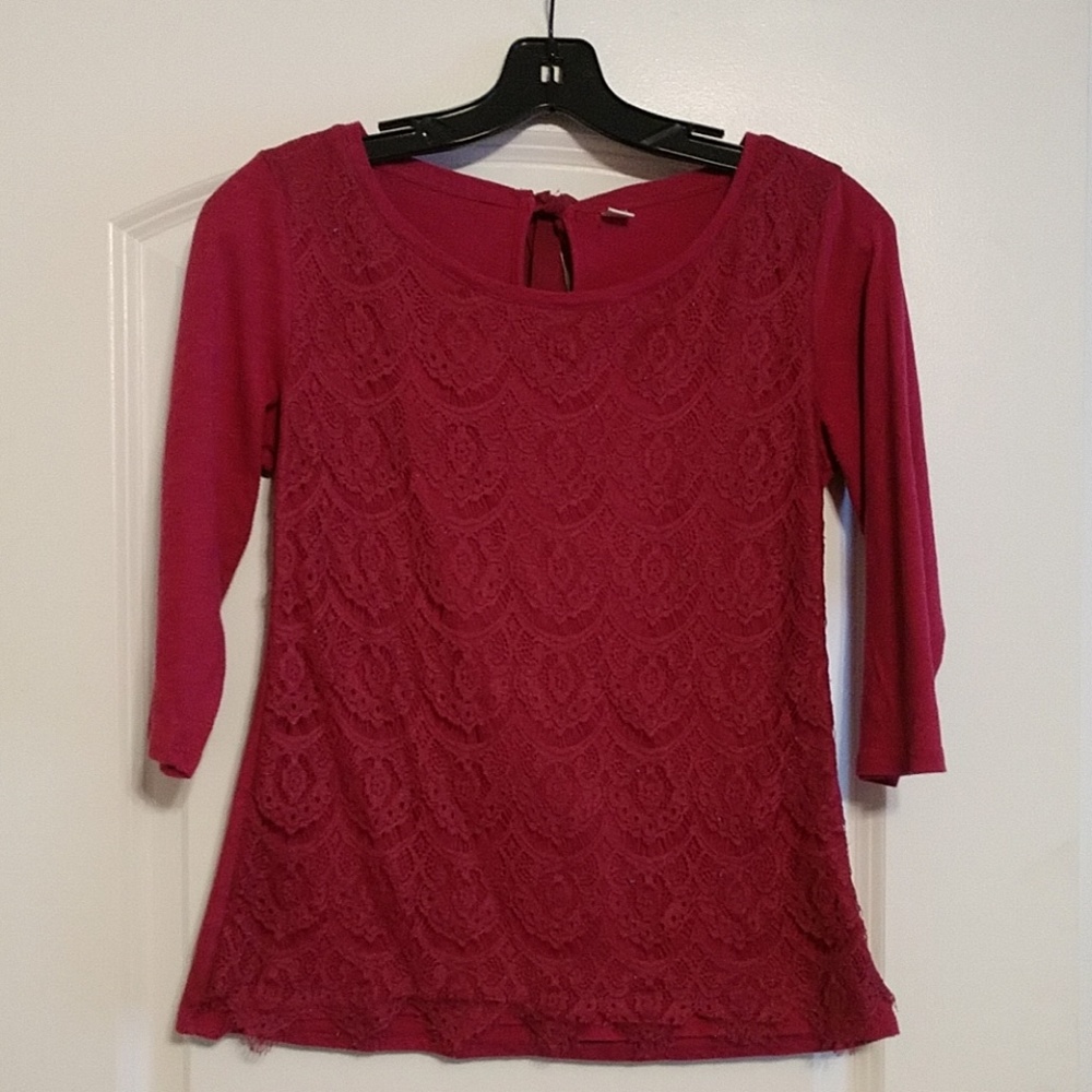 Pink medium 3/4 length sleeve top